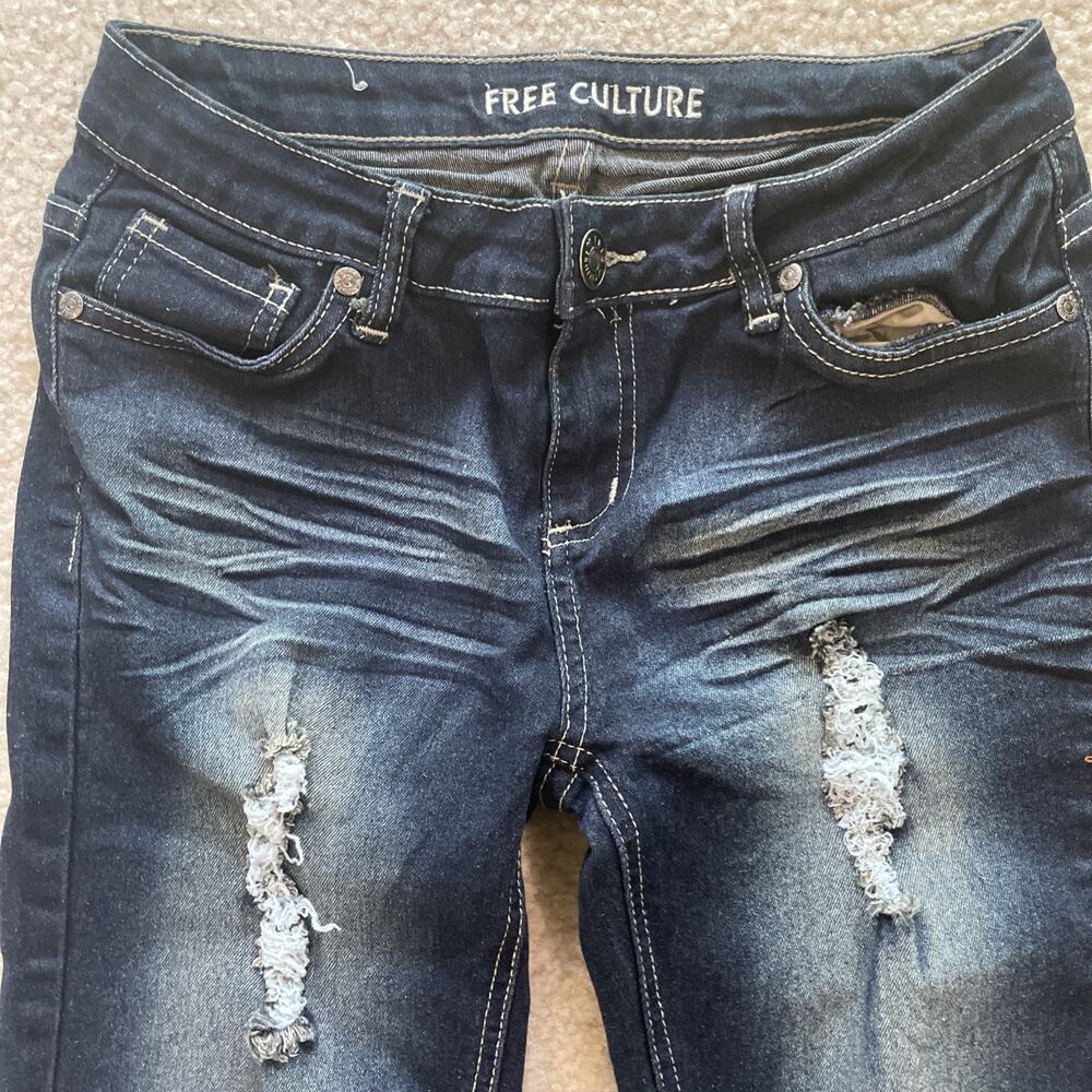 Free Culture Womens Jeans Size 7 Skinny Distressed Preowned Excellent
